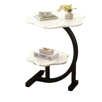 Petite table d'appoint minimaliste moderne à double couche Table basse transfrontalière pour salon Table à thé pour maison mobile Vente en gros