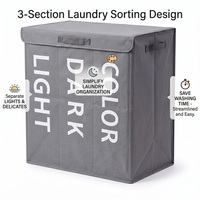 Trieur de linge moderne à trois compartiments pliable et imperméable
