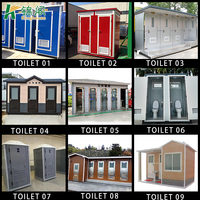 Toilettes Portables Préfabriquées Assis-Accroupi Salle de Bain Mobile Extérieure avec Lavabo