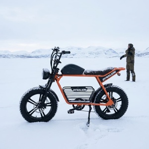Vélo électrique vintage robuste avec double suspension et pneus antidérapants pour la conduite sur neige hivernale et conditions glacées - Product Image 5