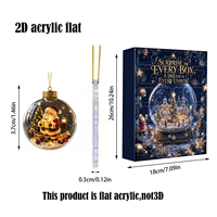 Calendrier de l'Avent de Noël, boîte mystère, globe à neige rétro, ornement en acrylique, boîte cadeau surprise, ornement de sapin de Noël