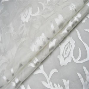 Tissu en opale le plus vendu en couleur blanche, tissu en soie opale burn-out, prêt pour la peinture, le dessin floral, populaire - Product Image 4