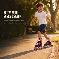 Patins à roulettes et chaussures à roulettes ajustables en taille, légers et respirants pour enfants et adultes, entraînement extérieur à 4 roues avec cuir PU