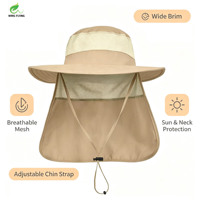 Chapeaux de soleil en nylon Wins Flying pour activités de plein air, pêche, respirants, à large bord, type bob, protection UV estivale, chapeau de safari avec rabat pour le cou