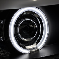JIEHAO Nouveau phare de voiture LED 12V 35W pour X5 E53 2004-2006, blanc chaud, yeux d'ange avec lentille de projecteur, rénovation/amélioration