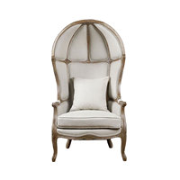 Chaise cage à oiseaux de style provincial français en gros de Yicheng / Chaise œuf en lin en bois massif, chaise dôme de loisirs à vendre