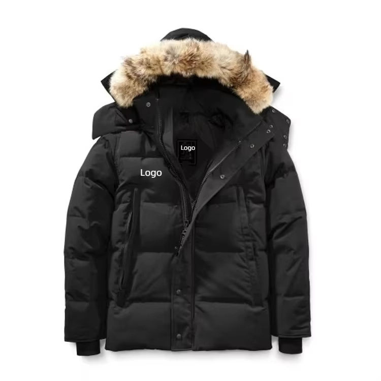 Fur Hood Triple Goose Jackets Triple FAT Goose Medium Men's Black