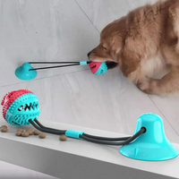 Jouet à mâcher moderne et écologique pour chiot en TPR, balle sonore avec corde pour soulager les poussées dentaires, nettoyer les dents et comme jouet de dressage pour chien