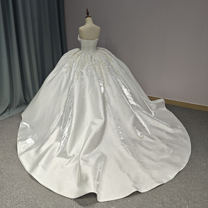 Vestido de Quinceañera con Hombros Descubiertos, Satén, Perlas, Cristales, Escote Corazón, Vestido de Gala para Mujer, Apliques de Encaje, Vestidos de Cumpleaños para Niñas 1234 - Product Image 4