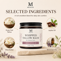 Crème hydratante biologique 2 en 1 pour soin de la peau Halal à base de plantes suif de bœuf fouetté pour visage nourri à l'herbe Marque privée