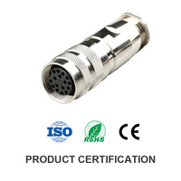 Connecteur en laiton étanche M16 IP67 2-24P, fiche aviation femelle/mâle pour applications automobiles et aérospatiales