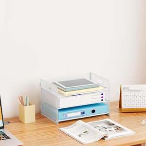 <span class=keywords><strong>Portadocumenti</strong></span> in Metallo a 3 Livelli con Maniglia, Organizzatore <span class=keywords><strong>da</strong></span> <span class=keywords><strong>Scrivania</strong></span> per Fogli A4, Porta Riviste e Documenti - Product Image 6