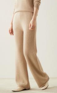 أطقم كنزات بولو نسائية فاخرة من صوف الكشمير الإيطالي بتصنيع ODM/OEM، طقم من قطعتين للنساء مكون من كنزة محبوكة من الكشمير وبنطلون - Product Image 6