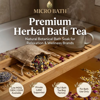 Sachet de thé de bain botanique PURE SLEEP |   Bain relaxant de nuit à la lavande, à la camomille, à la mélisse et aux flocons d'avoine, emballage en papier artisanal