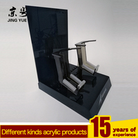 Usine personnalisé écologique luxe moderne rasoir présentoir noir PMMA acrylique comptoir rasoir support eau recyclable