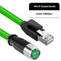 Connecteur de câble blindé M12 à RJ45 mâle, codé ADX, étanche IP67, 4/8 broches, pour Ethernet industriel