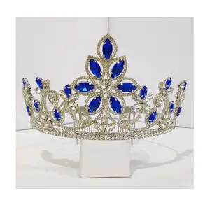 Mezcla de diseño al por mayor nupcial de la boda de diamantes de imitación coronas y precios baratos tiaras de corona de cristal a granel para la exportación