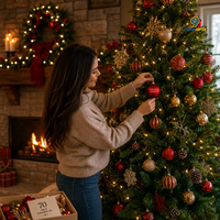 Ensemble de 70 boules de Noël personnalisées en plastique, imperméables, décorations suspendues pour arbre, ampoules imprimées avec logo