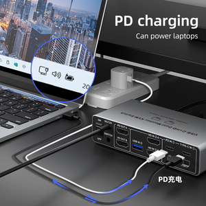 Conmutador <span class=keywords><strong>KVM</strong></span> SYONG <span class=keywords><strong>USB</strong></span>-<span class=keywords><strong>C</strong></span>+HDMI para 2 Monitores y 2 Computadoras, 4K60Hz, 5Gbps, Comparte 2 Monitores y 4 Dispositivos <span class=keywords><strong>USB</strong></span> 3.0, Carga PD de 100W - Product Image 6