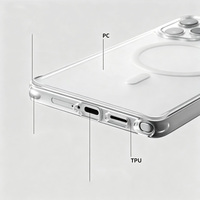 Étui de téléphone magnétique transparent mat en PC+TPU avec recharge sans fil, coque antichoc personnalisée pour Samsung S24 25 26 OEM ODM