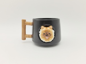 Custom 3D <strong>Husky</strong> Dog Ceramic Coffee Mug 11oz, Personalized Blue Eyes Puppy Tea <strong>Cup</strong> with Unique Wood Texture Handle Gift - Product Image 6