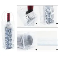 Panier Isotherme Portable et Pliable 15L en PVC pour Vin et Bière, Gel Glacé Transparent, Luxe Décontracté
