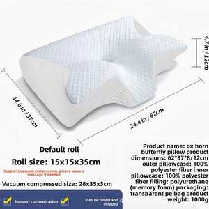 Oreiller de sommeil transfrontalier en mousse à mémoire de forme en forme de papillon pour le cou et les épaules avec housse rafraîchissante - Product Image 4
