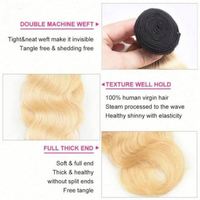Lots de Cheveux Brésiliens Remy Amygirl Grade 12A de Luxe, 100% Cheveux Humains Double Drawn, Blonds Lisses, Sans Produits Chimiques, Vente en Gros