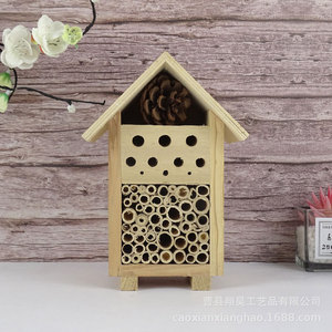 Casa para Insectos, Nido de Abejas de Madera 20x10x8cm, Color Madera Natural, Control de Plagas en Exteriores, Decoración de Jardín - Product Image 1