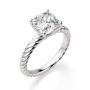 Bague de fiançailles classique solitaire en argent sterling avec moissanite taille coussin, sertie à griffes, cadeau d'anniversaire pour femme, idéal pour les mariages - Product Image 3