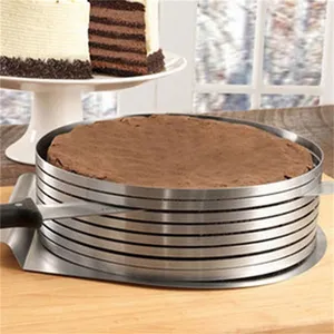 Rvs Verstelbare Mousse Layer Cake Ring Cutter Mold, Cake Ring Slicer