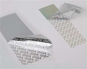 Étiquette adhésive de sécurité anti-effraction en argent mat, étiquette de sécurité imperméable pour boîte - Product Image 1