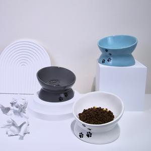Eco-Friendly Cute Round Tilt Ceramic Slanted Ergonomic <b>Raised</b> Anti-Upset Pet <b>Bowl</b> <b>Dog</b>/Cats <b>Bowls</b> & Feeders for Food and Water - Product Image 1
