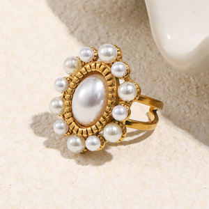 Dreamshow Imitatie Parel Trends Producten <span class=keywords><strong>2026</strong></span> Ovale Signet <span class=keywords><strong>Ring</strong></span> Verlovingsring Verguld Roestvrij Staal Sieraden - Product Image 6