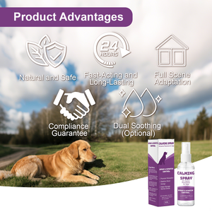 สเปรย์ปลอบประโลมสุนัขจากธรรมชาติ – ฟีโรโมนสุนัข 4% บรรเทาความวิตกกังวล (ส่งตรงจากโรงงาน) - Product Image 3