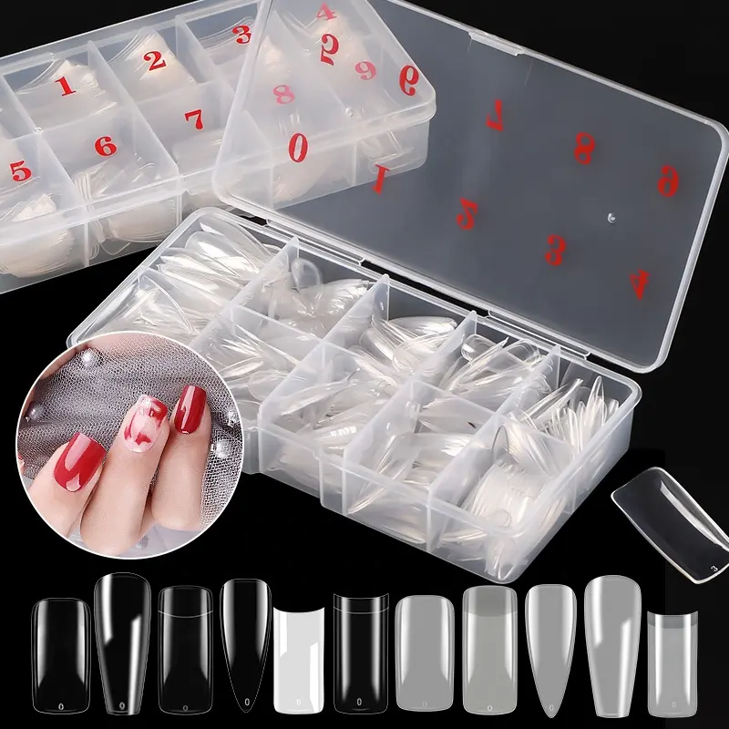 2022 Hot Sale Private Label Natural Acrylic Artificial False Nail For Women Finger Nail Tips Decoration With Exquisite Packaging
