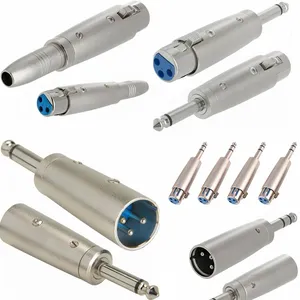 3 pin XLR adaptor mikrofon Stereo pria/wanita, kabel adaptor Audio Jack TRS Jack, colokan meriam Mono pria/wanita, 1/4 "6.35mm