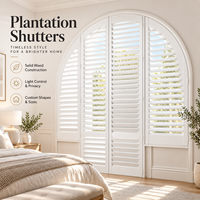 Volets en bois massif blanc, blanc chaud, beige, à deux panneaux, à persiennes, pour salon moderne et fenêtre en baie