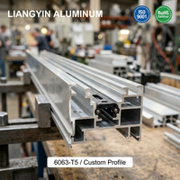 Profilé d'extrusion en aluminium à fente en T Liangyin 6063, revêtement en poudre, dissipateur de chaleur, cadre modulaire pour machine CNC d'automatisation