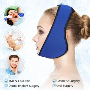 Compresa Facial de Neopreno para Dolor de Mandíbula, Terapia Postoperatoria Dental, Máscara Ajustable de Compresión Fría/Caliente, Azul - Product Image 1
