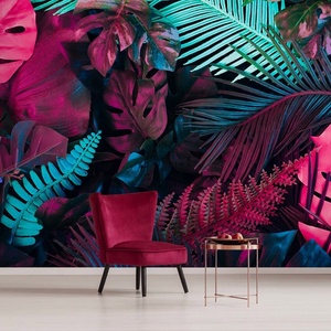 Foglie tropicali buccia e bastone murale colorato 3d carta <span class=keywords><strong>da</strong></span> parati autoadesiva - Product Image 1