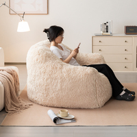 Faible MOQ Fauteuil Poire Confortable en Mousse Garnie de Fourrure PV, Canapé Souple pour Chambre, Salon, Décoration Intérieure