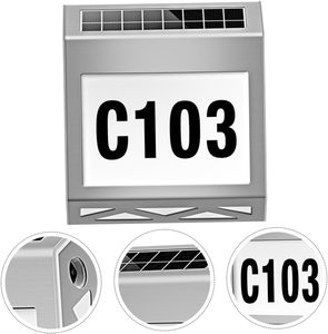 Panneau d'Adresse LED Solaire Étanche Extérieur Jardin Maison Hôtel Plaque de Porte Applique Numéro de Maison Lumière - Product Image 2