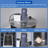 Extracteur de miel électrique Dadant à trois cadres en acier inoxydable épaissi, centrifugeuse séparatrice de miel pour apiculture