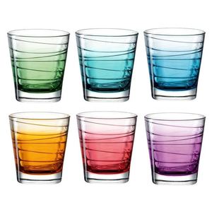 Set di 6 bicchieri Leonardo in vetro colorato da 250 ml per acqua o succo - Product Image 1