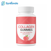 Gummies véganes de vitamine C+E et collagène à marque privée pour l'éclaircissement de la peau, la croissance des cheveux et le soin des ongles, sans gluten, 60 unités, vente en gros OEM