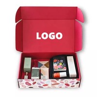 Kotak Pengiriman Kertas Karton Bergelombang Warna Pink dengan Desain Logo Kustom Gratis untuk Kosmetik
