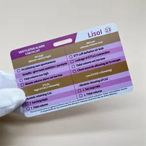 Kordon deliği ile özel baskılı hastane hemşire plastik Pvc referans kartı seti