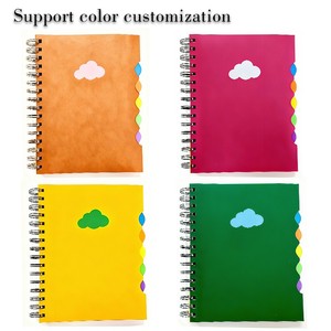 Tùy chỉnh đầy màu sắc <span class=keywords><strong>PP</strong></span> dây-o xoắn ốc máy tính xách tay với chỉ số vật nuôi da/vải bìa cho trẻ em trường dự án & ý tưởng thu thập - Product Image 2