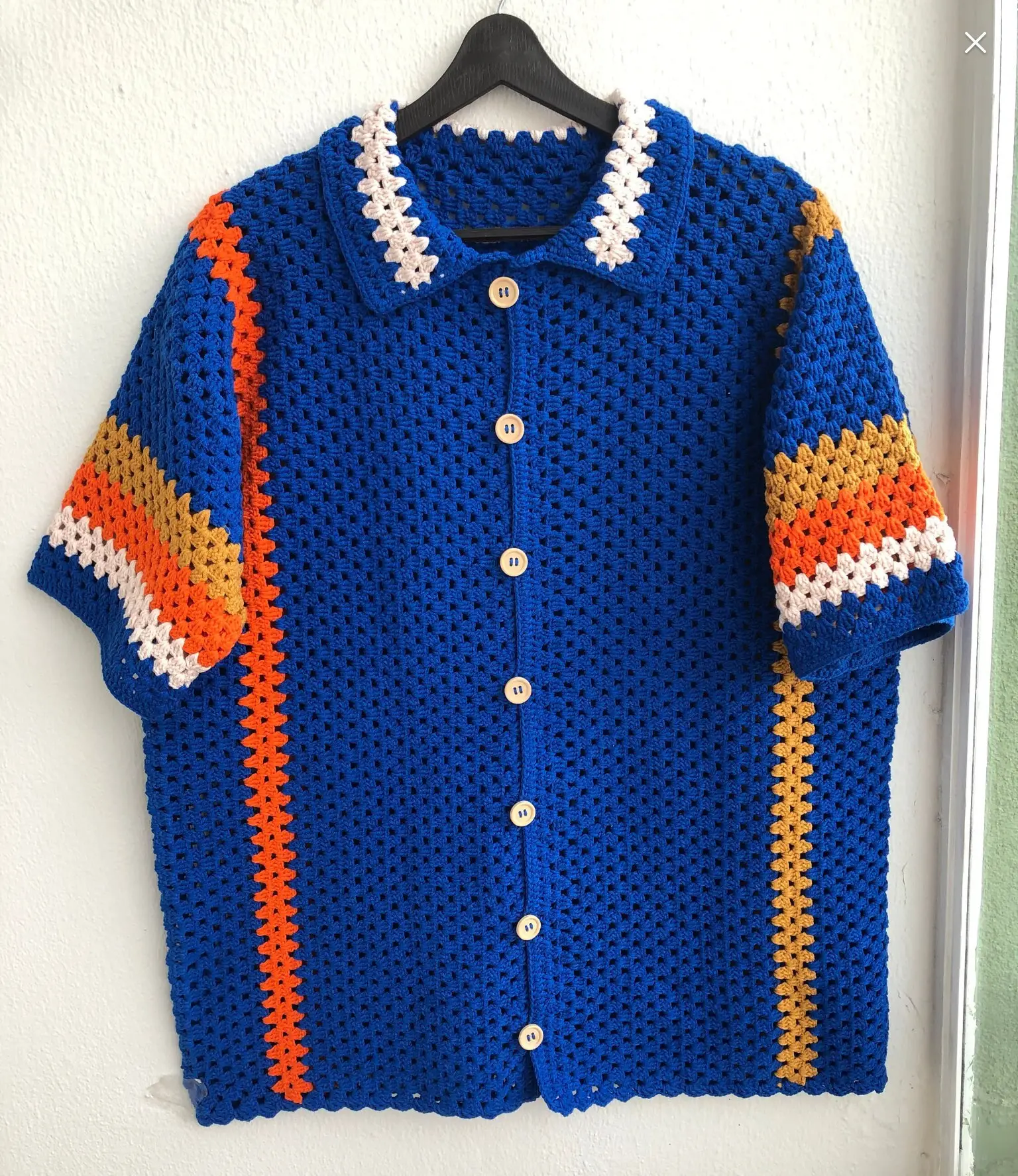 Custom Jacquard Men's Casual Knitwear Polo Collar Button Short Sleeve Wool Cardigan Men's knitted T-shirt Top